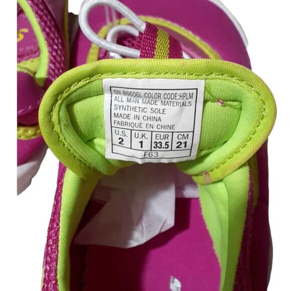 Skechers Youth Girl's Summer Water Beach Shoes  Pink Lime Green Sz 2 - Picture 7 of 7